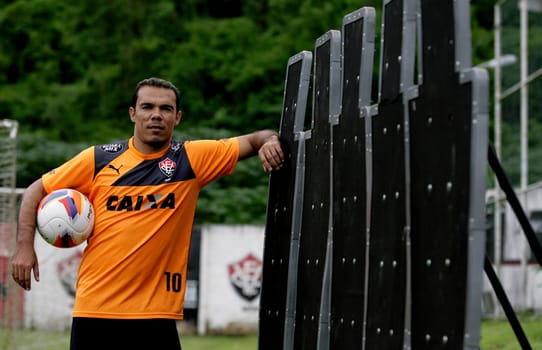 salvador, bahia / brazil - january 22, 2014: Leandro Domingues, midfielder of Esporte Clube Vitoria, seen in the city of Salvador.