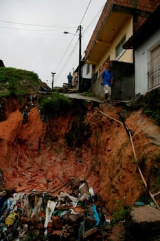 eunapolis, bahia / brazil - june 3, 2009: crater formed by the rain that fell in the city of Eunapolis.