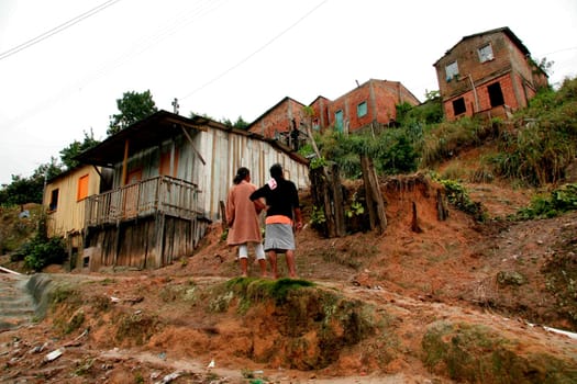 eunapolis, bahia / brazil - june 4, 2009: houses built in the middle of the Pequi neighborhood in the city of Eunapolis.