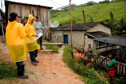 eunapolis, bahia / brazil - june 4, 2009: registration of houses in the area of landslide risk in the neighborhood of Pequi in the city of Eunapolis.
