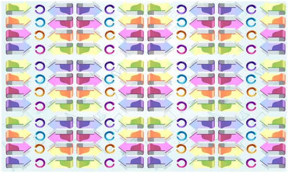 digital textile design of arrows and circles on abstract background