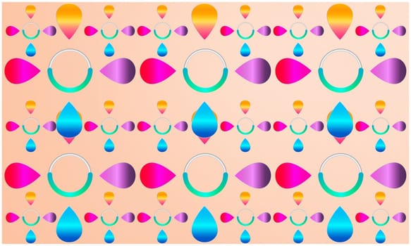 digital textile design of various rainbow colors on abstract backgrounds