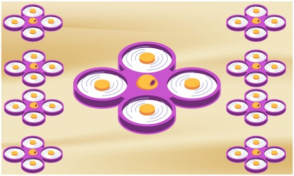 digital textile design of various spinner on abstract backgrounds