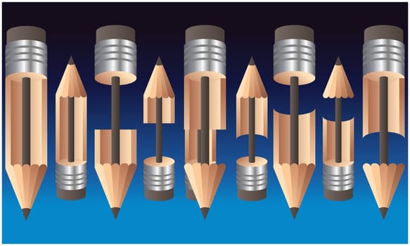 digital textile design of pencils on abstract background