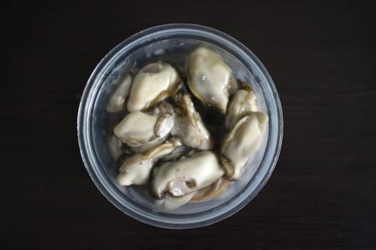 Close up Fresh Oyster in cup , THAI seafood