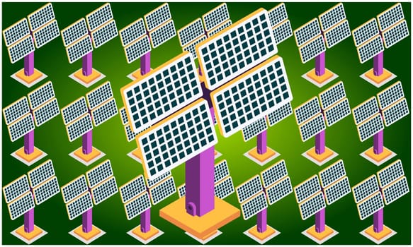 collection of various solar panels on abstract background