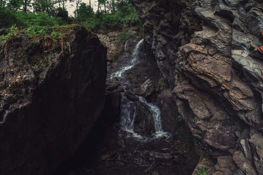 Waterfall Cheremshansky in Altai Mountains territory, West Siberia, Russia
