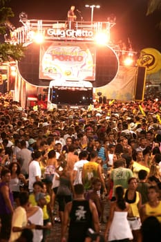 porto seguro, bahia / brazil - february 15, 2009: Electric trio with the band Guig Ghetto is seen at Passarela do Alcool, during the carnival in the city of Porto Seguro.