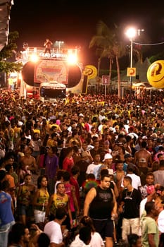 porto seguro, bahia / brazil - february 15, 2009: Electric trio with the band Guig Ghetto is seen at Passarela do Alcool, during the carnival in the city of Porto Seguro.