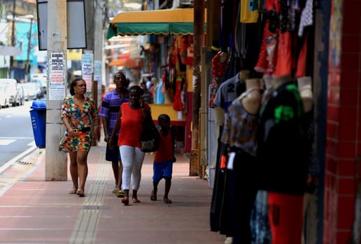 salvador, bahia, brazil - december 8, 2015: View of shops of J. J. Seabra Avenue (Baixa dos Sapateiros) in Salvador. Historical place of street commerce.
