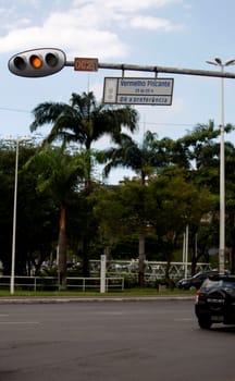 salvador, bahia / brazil - July 11, 2018: Semaphoric view of Joao Mangabeira Square.