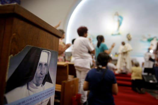 salvador, bahia / brazil October 13, 2019: Image of Sister Dulce at the shrine in Salvador after Pope Francis confirms the beatification of the nun. ..