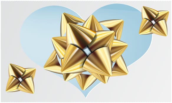 art of gold flower on abstract heart background
