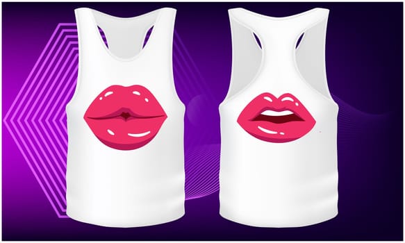 mock up illustration of male tank on abstract background