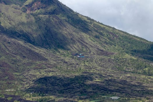 The Hindu Temple of Pura Pasar Agung on the slope of Mount Batur is the starting point of a trek to the crater at the top of the mountain. Batur volcanic caldera is a UNESCO World Heritage Site.