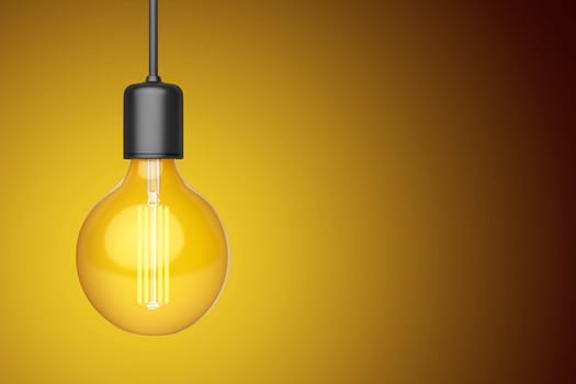 Decorative LED light bulb on warm background