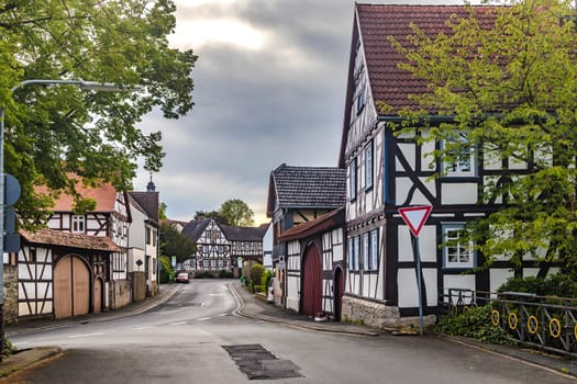 Old half-timbered house in a village in niederkleen hesse germany