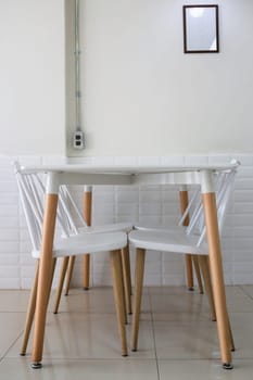 Interior classic wooden table and chairs, stock photo