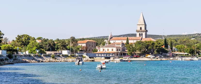 Historic Town of Osor with bridge connecting islands Cres and Losinj, Croatia.