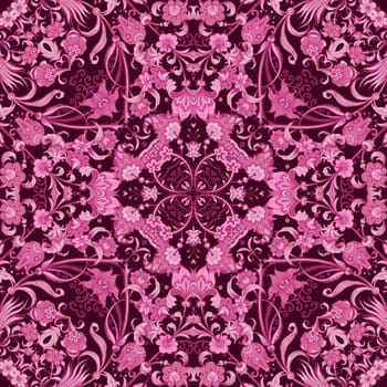 Vector abstract ethnic nature hand drawn ornamental background. Colorful seamless pattern