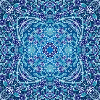 Vector abstract ethnic nature hand drawn ornamental background. Colorful seamless pattern