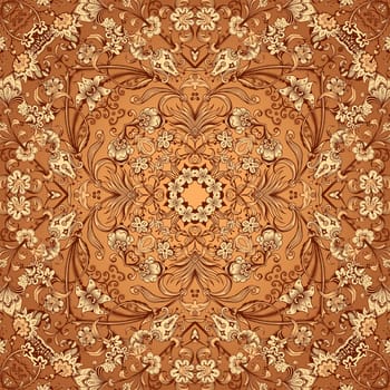 Vector abstract ethnic nature hand drawn ornamental background. Colorful seamless pattern