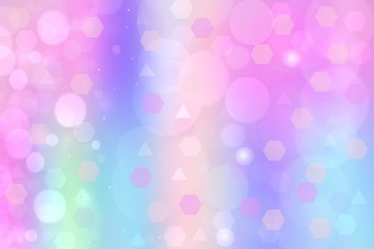 New Year card template. Abstract festive pastel colored fantasy rainbow design Happy New Year background texture with blurred bokeh lights. Party, invitation, disco and events. Beautiful backdrop.