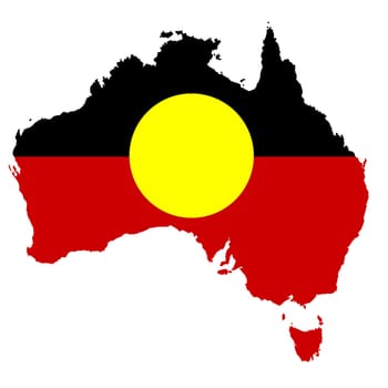 An Australia Aboriginal map on white background with clipping path