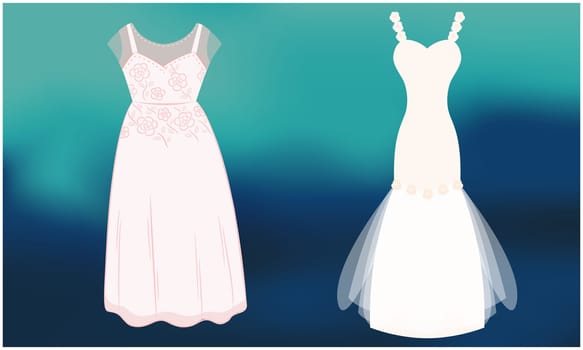 mock up illustration of female dress on abstract background