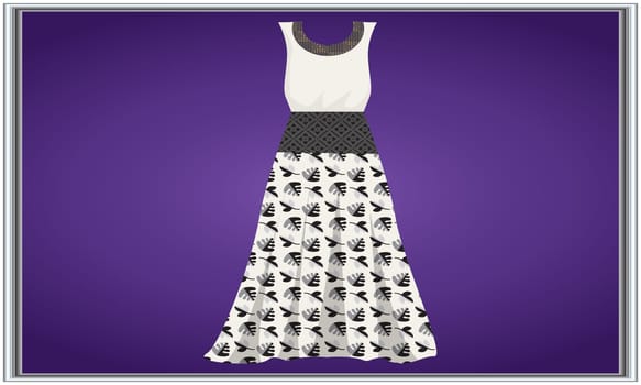 mock up illustration of wedding dress on abstract background