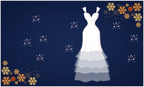 mock up illustration of fashion dress on abstract background