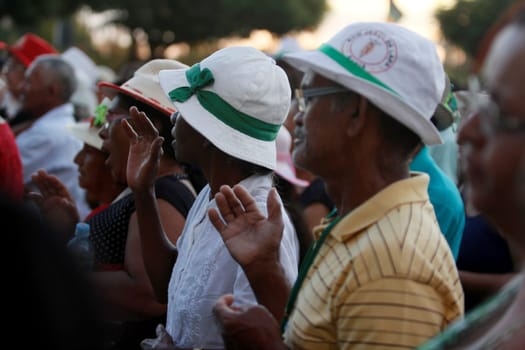 bom jesus da lapa, bahia / brazil - august 4, 2014: pilgrims are seen during a pilgrimage through the city of Bom Jesus da Lapa.