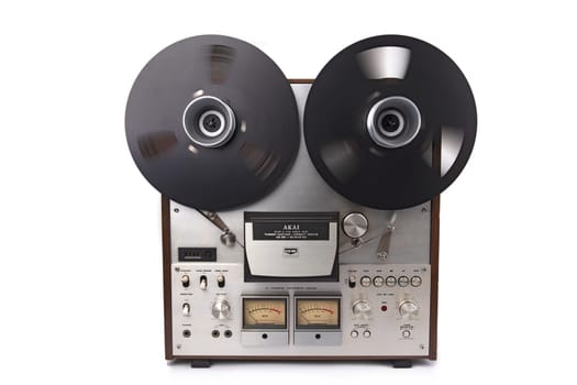 WETZLAR, Germany - Mai 1, 2020: AKAI GX 630d REEl to REEl Audio Tape Recorder. Made in: Japan from 1976-1978