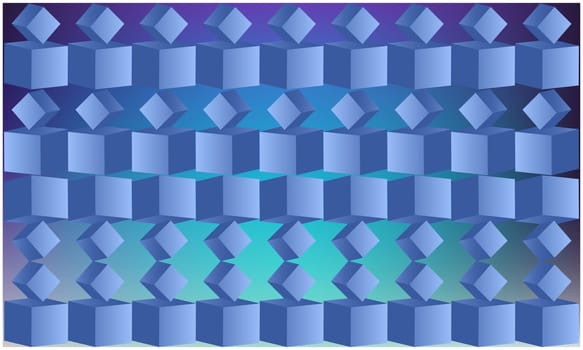 digital textile design of various cubes on abstract background