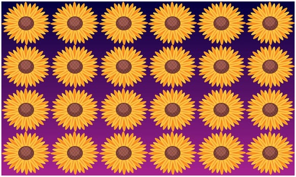 digital textile design of sunflower art on abstract background