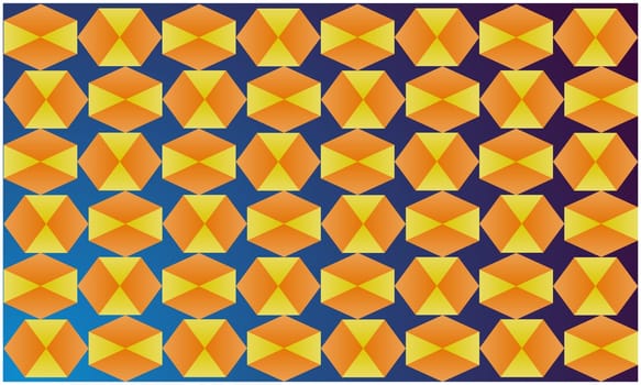 digital textile design of hexagon art on abstract background