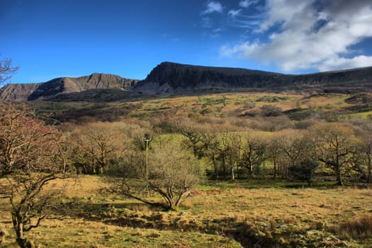 cadair idris mountain range in snowdonia