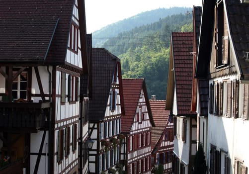 the old town of the villige Schiltach in the Blackforest in the south of Germany in Europe.
