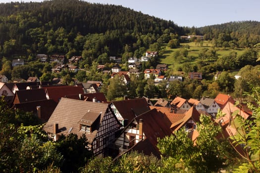 the old town of the villige Schiltach in the Blackforest in the south of Germany in Europe.