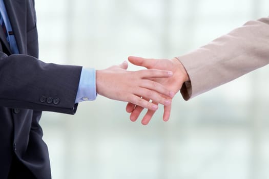 Business men hand shake at the office