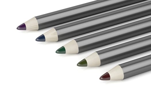 Close-up of eye pencils with different colors