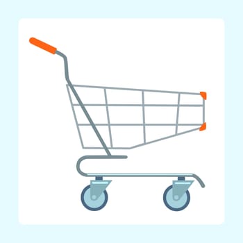 Grocery cart on wheels on a white background sign symbol business store icon