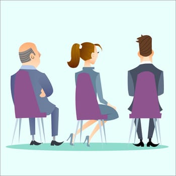 People sit back at the conference, concert, meeting or public event business theme creativity