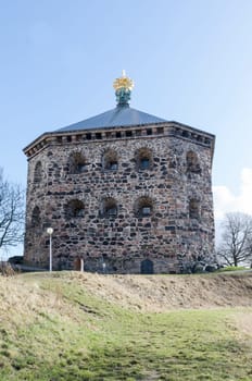 one old castle in gothenburg city made of stone and made to defence the city