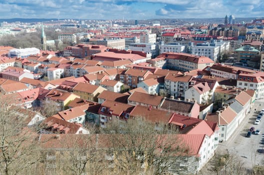 a photo over Gothenburg taken from a mountin
