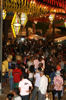 ilheus, bahia / brazil - june 26, 2011: street decoloration for Sao Joao party is seen in the city of Ilheus.