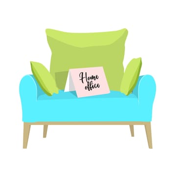 Comfortable chair .. Concept Home office and REMOTE WORK. Vector illustration on a white background.