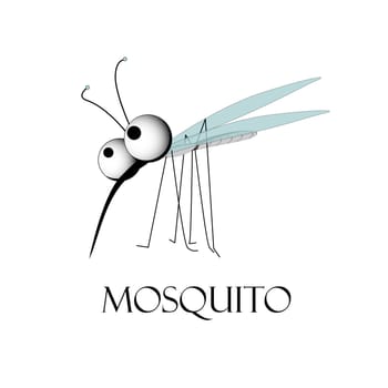 CUTE CHARACTER OF A mosquito. Blood sucking insect. The carrier of disease. Vector illustration.