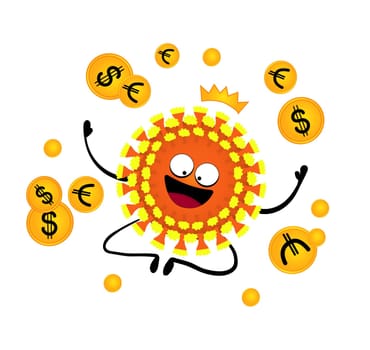 Economic fallout. Vector background Coronavirus and market. The concept of the fall of the world economy, economic crisis, the collapse of the currency market, Currency crisis.