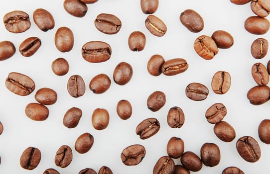 Fresh Roasted Coffee Beans Isolated On White Background